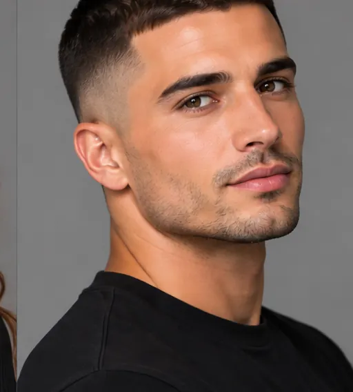 Man with a short, clean clipper fade haircut