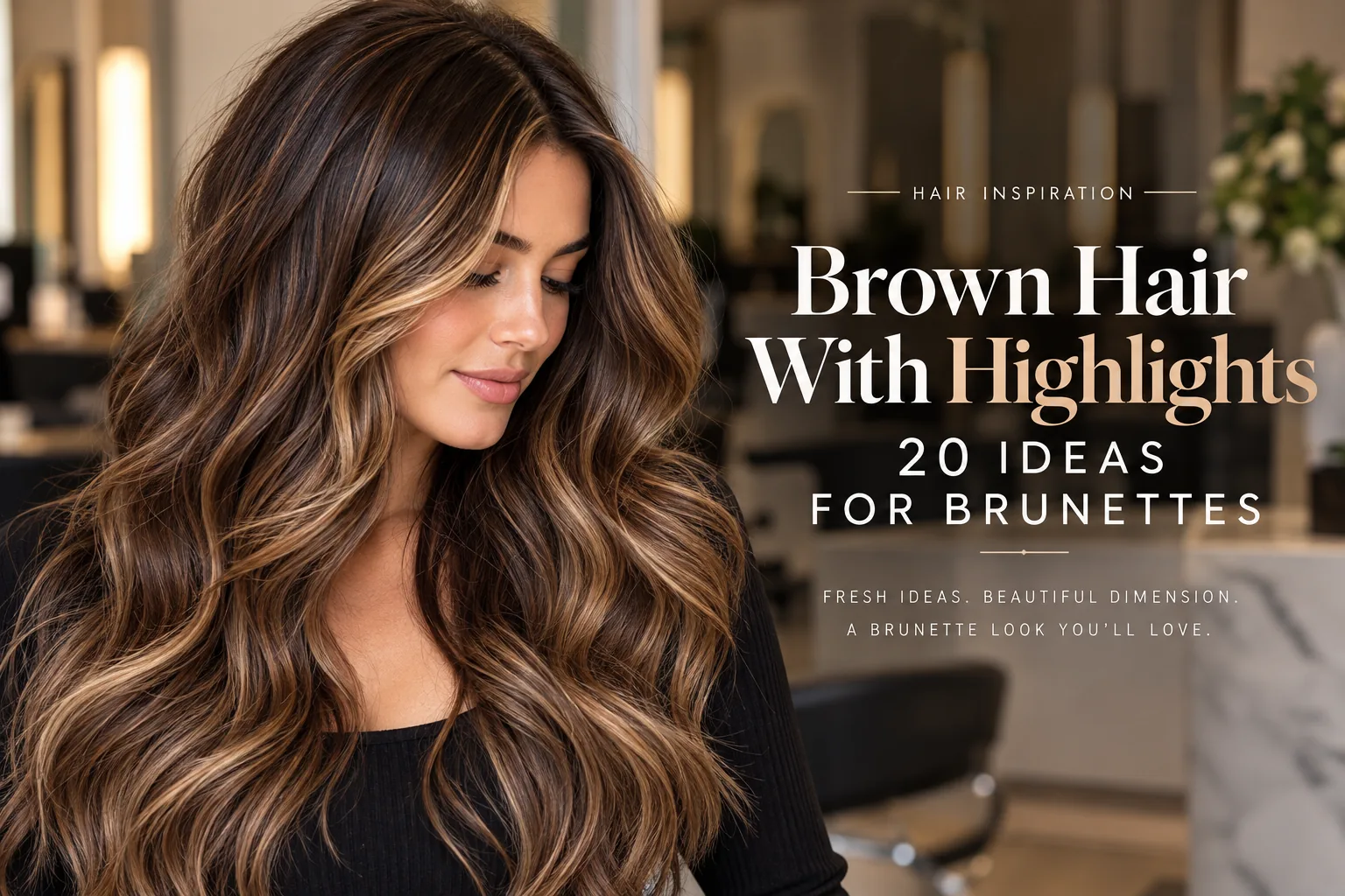 Brunette hair with highlights inspiration