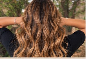Golden Highlights on Dark Brown Hair