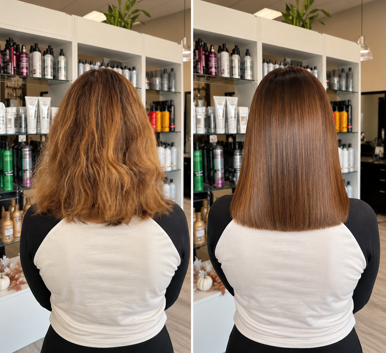 Professional keratin treatment hair result